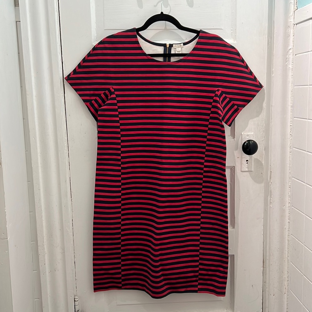 J. Crew Stretch Cotton Striped Dress Size L